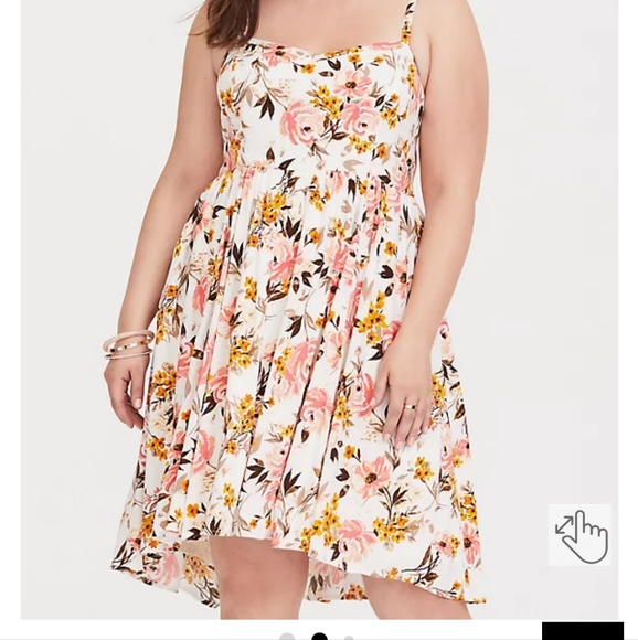torrid Dresses & Skirts - Torrid ivory floral challis mini dress